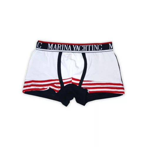Jungenunterhose - Baumwolljersey-Boxershorts - rot gestreift - 122