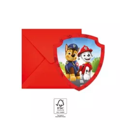 6 Stück Paw Patrol Geburtstagseinladung und Umschlag
