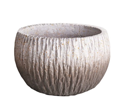 BLUMENKÜBEL KREIS FLACH GRAU 19*7