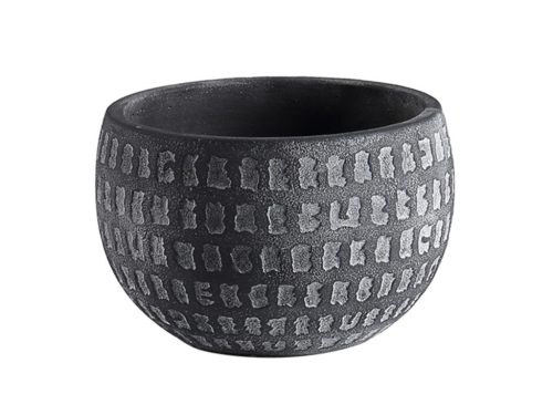BLUMENKÜBEL KREIS GEBOGEN GRAU 15*13