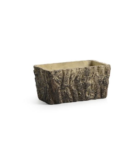 BLUMENKASTEN TEGEL HOLZSTAMM GELB/GRÜN 25*15