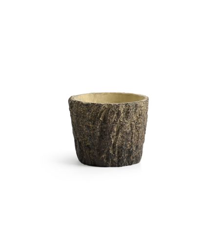 BLUMENKASTEN OVAL HOLZSTAMM GELB/GRÜN 21*14