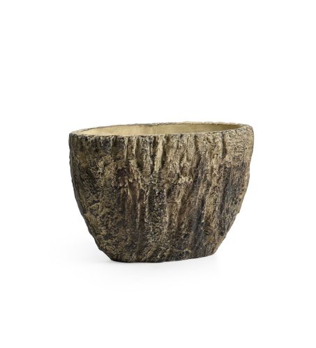 BLUMENKASTEN TEGEL HOLZSTAMM GELB/GRÜN 21*12