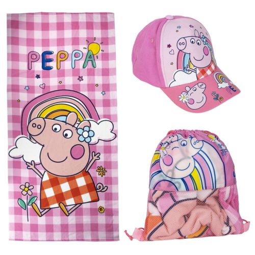 Strandset - Baseballkappe + Turnbeutel + Handtuch - Peppa Pig