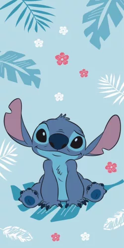 Disney Stitch Blaues 100% Baumwollstrandtuch - 70x140 cm