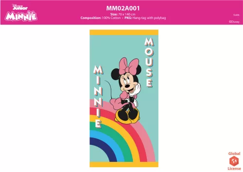 Disney Minnie Maus Kinder-Strandhandtuch - 100% Baumwolle - 70x140 cm - Grün