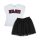 Textbedrucktes Baumwoll-T-Shirt - Coole schwarze Tüllrock für Mädchen - Weiß-Schwarz - 104
