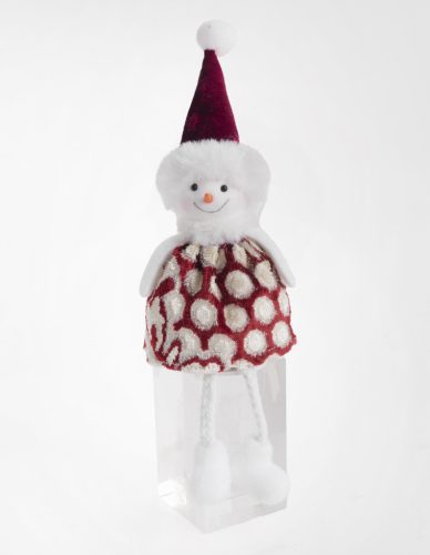 TEXT.SCHNEEMANN SITZEND  WEIß/BOR20