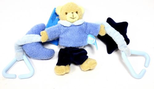 BABYHÄNGER BLAU BÄREN/RASSEL