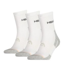   Head Unisex-Sportsocken - atmungsaktive Halbplüschsohle 3 Paar - Weiß - 35-38