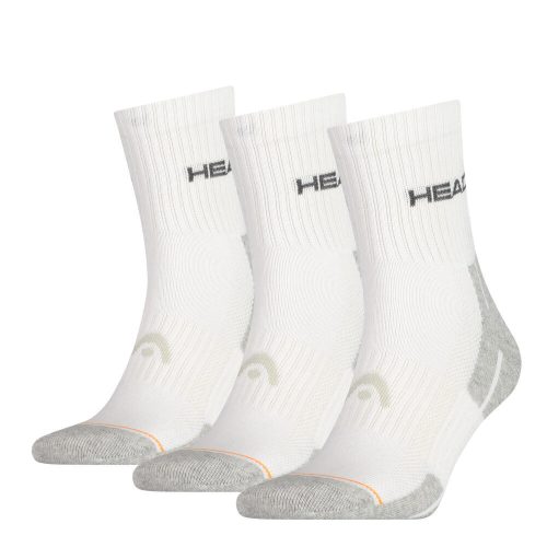Head Unisex-Sportsocken - atmungsaktive Halbplüschsohle 3 Paar - Weiß - 35-38