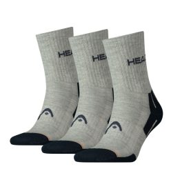   Head Unisex-Sportsocken - atmungsaktive Halbplüschsohle 3 Paar - Grau - 35-38