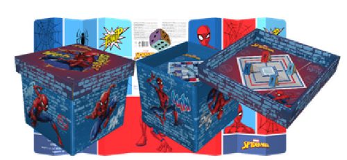 Spider-Man Spielzeugkorb 20L (4-in-1 Gesellschaftsspiel, Aufbewahrung, Sonnenschutz, Stuhl)