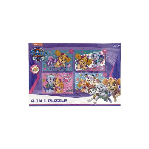 Paw Patrol 4-in-1 Puzzle 12-13-20-24 Teile - Rosa