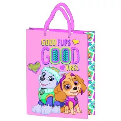   Geschenktüte 23x18x8,5 cm, laminierte Kunststoffoberfläche - Paw Patrol Pink