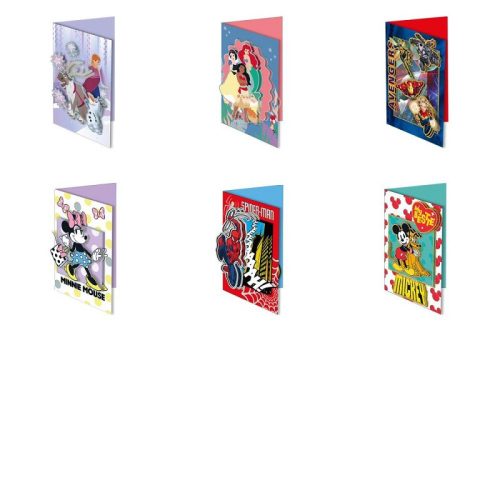 Geburtstagseinladung 3D 22,5x15,5 cm FSC 6 Muster 24 Stück/Packung (Frozen/Prinzessin/Avengers/Minnie/Mickey/Spiderman)