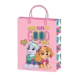   Geschenktüte 32x27x10 cm, laminierte Kunststoffoberfläche - Paw Patrol Blau