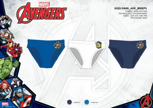 3-teilige Jungen Baumwollunterwäsche - Avengers - 122-128