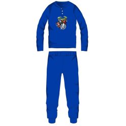   Rächer Winterdicke Kinderpyjama - Baumwollflanellpyjama - mittelblau - 104