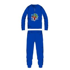   Rächer Winter-Baumwollkinderpyjama - Interlock-Pyjama - mittelblau - 110