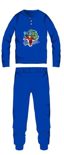 Rächer Winter-Baumwollkinderpyjama - Interlock-Pyjama - mittelblau - 110