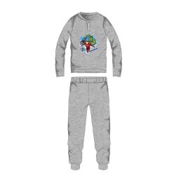  Rächer Winter-Baumwollkinderpyjama - Interlock-Pyjama - grau - 128