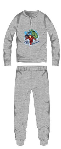 Rächer Winter-Baumwollkinderpyjama - Interlock-Pyjama - grau - 128