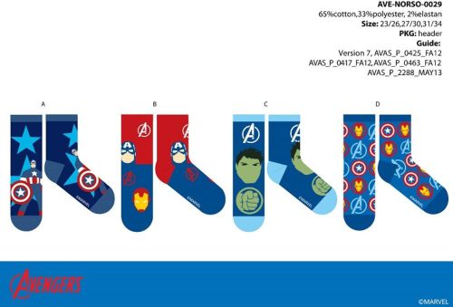 Avengers Kinder-Baumwollnormalsöckchen - 4 Paar/Packung - 31-34