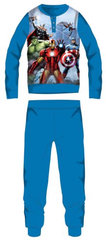 Rächer Fleece-Pyjama - Winterdicke Kinderpyjama - hellblau - 128