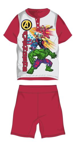 Avengers Sommer-Kurzarm-Kinderpyjama - Baumwoll-Jersey-Pyjama - Rot - 104