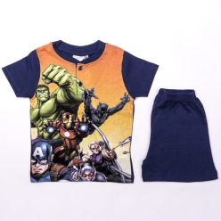 Kurzarm-Baumwollkinderpyjama - Avengers - dunkelblau - 110