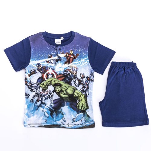 Kurzarm-Baumwollkinderpyjama - Avengers - Ultron - dunkelblau - 104