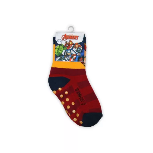 Rutschfeste Kinder-Knöchelsocken - Avengers - Plüsch - gelb-rot - 23-26