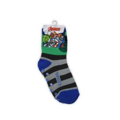   Rutschfeste Kindersocken - Avengers - Vollplüsch - Grün-Grau - 23-26
