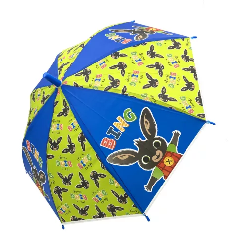 Bing Kinder Halbautomatik-Regenschirm - 74cm - Blau und Grün