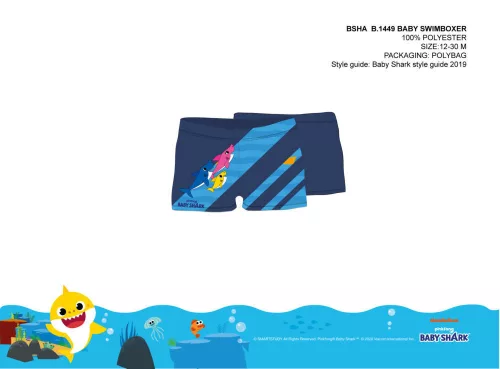 Baby Hai Baby Badehose Boxer für Jungen - dunkelblau - 86