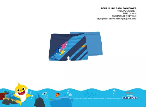 Baby Hai Baby Badehose Boxer für Jungen - hellblau - 92