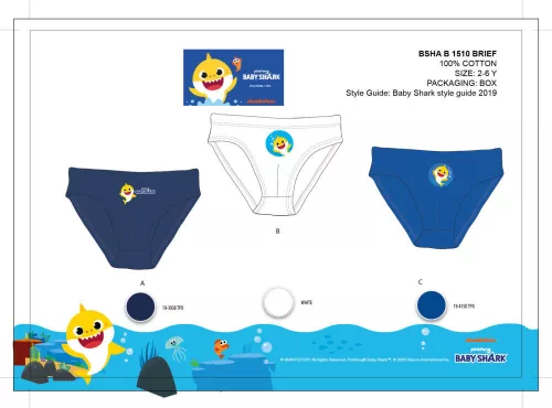 Baby Shark Jungenunterwäsche - 3-teilige Baumwollunterwäsche