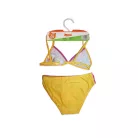 44 Verspielter Katzendruck Bikini für Mädchen - mit Dreieck-Oberteil - Gelb - 104