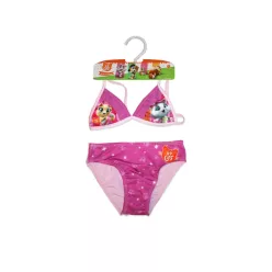   44 Verspielter Katzendruck Bikini für Mädchen - mit Dreieck-Oberteil - Hellrosa - 110