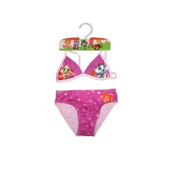   44 Verspielter Katzendruck Bikini für Mädchen - mit Dreieck-Oberteil - Hellrosa - 98