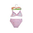 44 Verspielter Katzendruck Bikini für Mädchen - mit Dreieck-Oberteil - Hellrosa - 98