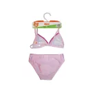 44 Verspielter Katzendruck Bikini für Mädchen - mit Dreieck-Oberteil - Hellrosa - 98