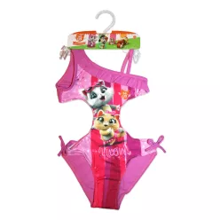  44 Verspielter Katzendruck Trikini für Mädchen - Lila - 116