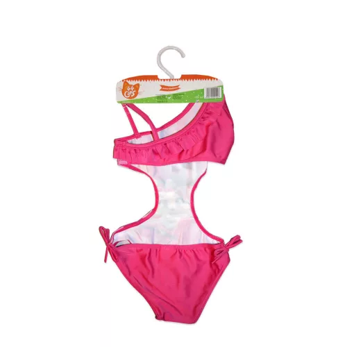 44 Verspielter Katzendruck Trikini für Mädchen - Pink - 104