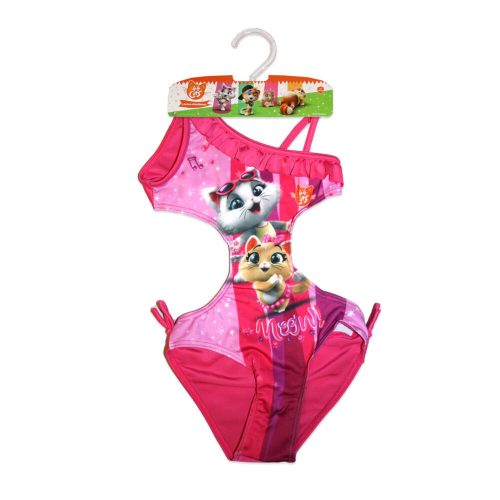 44 Verspielter Katzendruck Trikini für Mädchen - Pink - 110