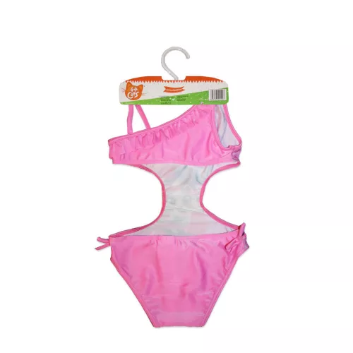 44 Verspielter Katzendruck Trikini für Mädchen - Rosa - 116