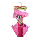 44 Verspielter Katzendruck Trikini für Mädchen - Rosa - 98