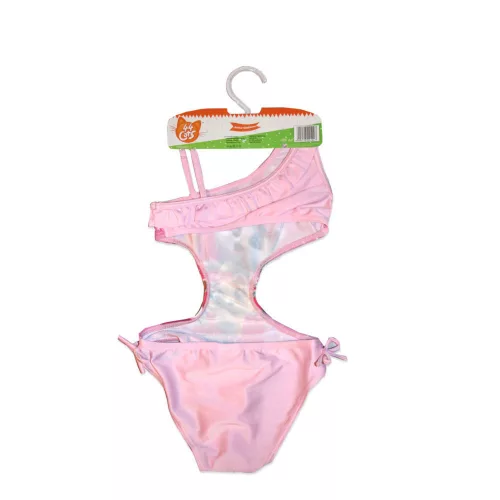 44 Verspielter Katzendruck Trikini für Mädchen - Hellrosa - 98