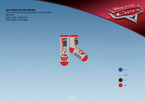 Disney Cars rutschfeste Plüschknöchelsocken für Kinder - Grau-Rot - 23-26